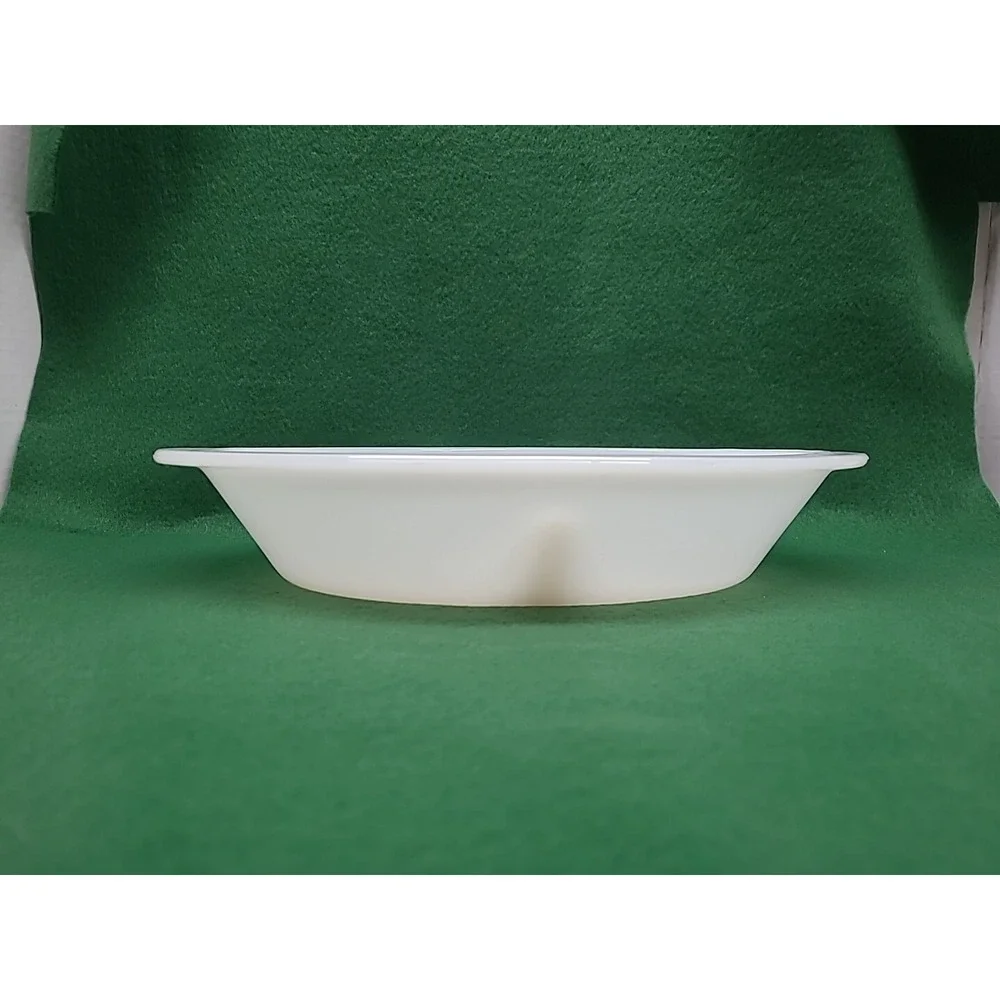 Divided‎ Bake Serving Dish GLASBAKE Milk Glass Oval  J-2352 Measures 8.5x12